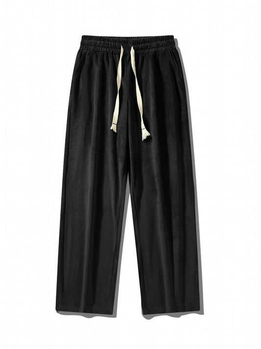 Men's Drawstring Relaxed Fit Long Pants Casual Mopping Trousers
