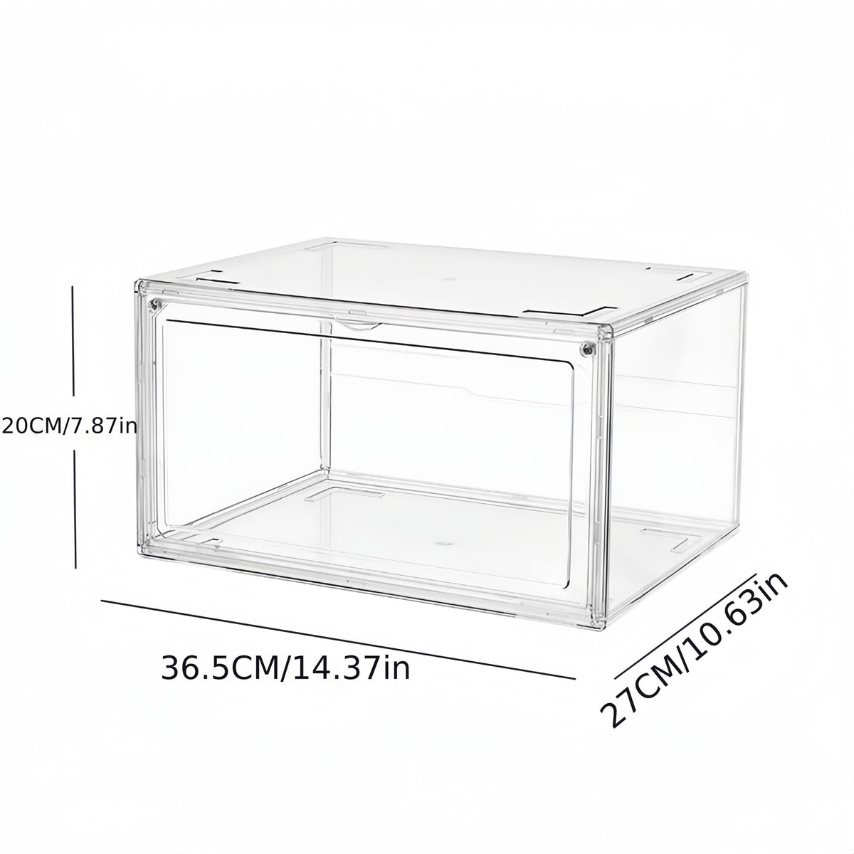 1pc Transparent Plastic Shoe Storage Box With Door Household Organizer