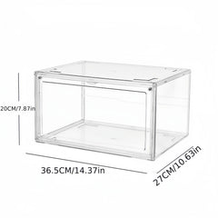 1pc Transparent Plastic Shoe Storage Box With Door Household Organizer