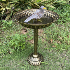 Bird Bath with Metal Stake Stand for Garden