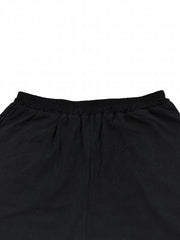  Solid Button Elastic Waist Shorts With Pockets