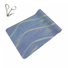 Colored Striped Yoga Mat w/ Linen Strap Non Slip Anti Sweat Fitness Mat