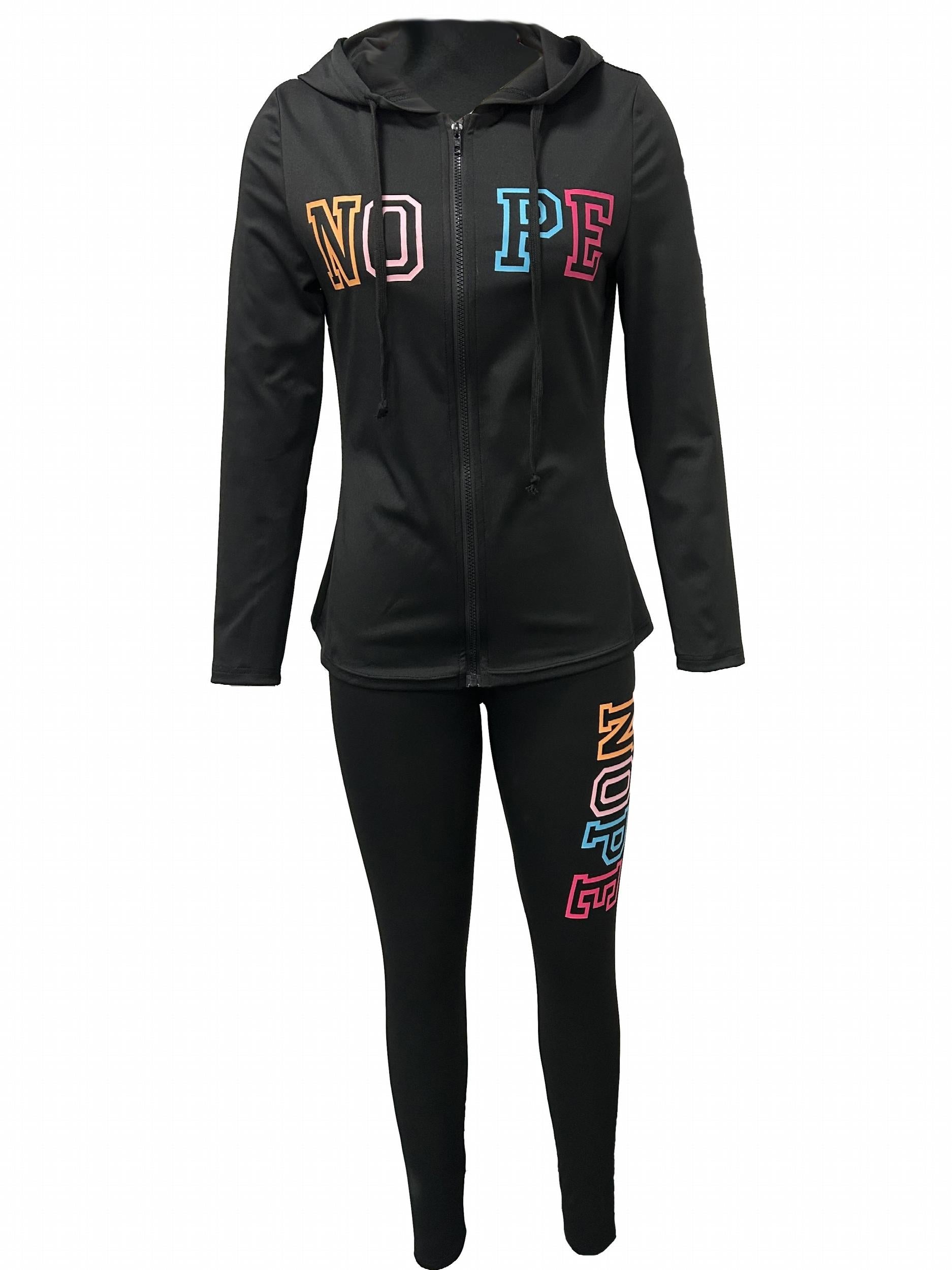 Two Piece Set Hoodies Sweatshirt & Pants Outfits Women's Clothing