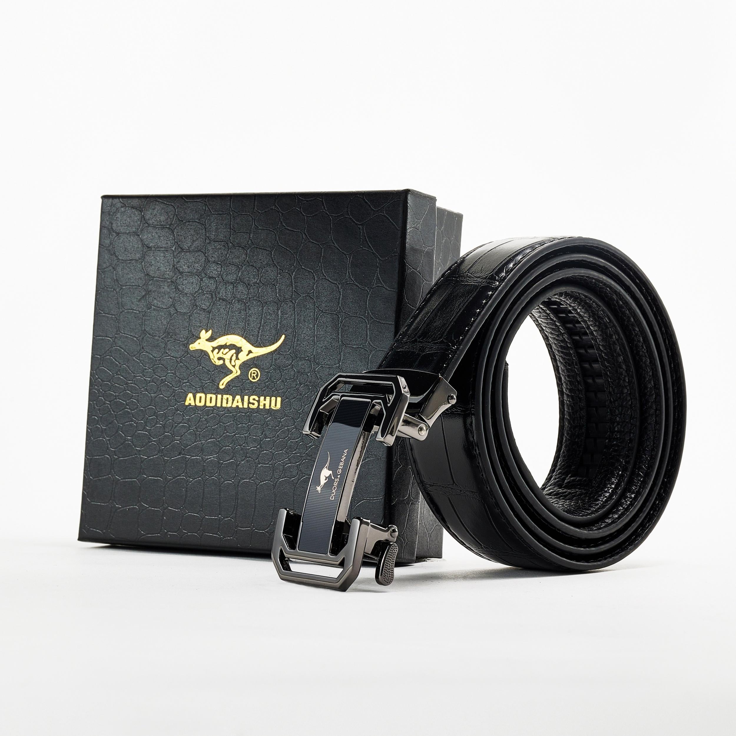 AODIDAISHU Men's Crocodile Pattern Leather Belt