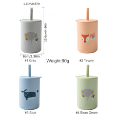 Animal Printing Silicone Baby Cups - Variety of Colors