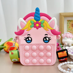 Unicorn Messenger Bag Coin Purse & Fidget Toy Combo for Kids