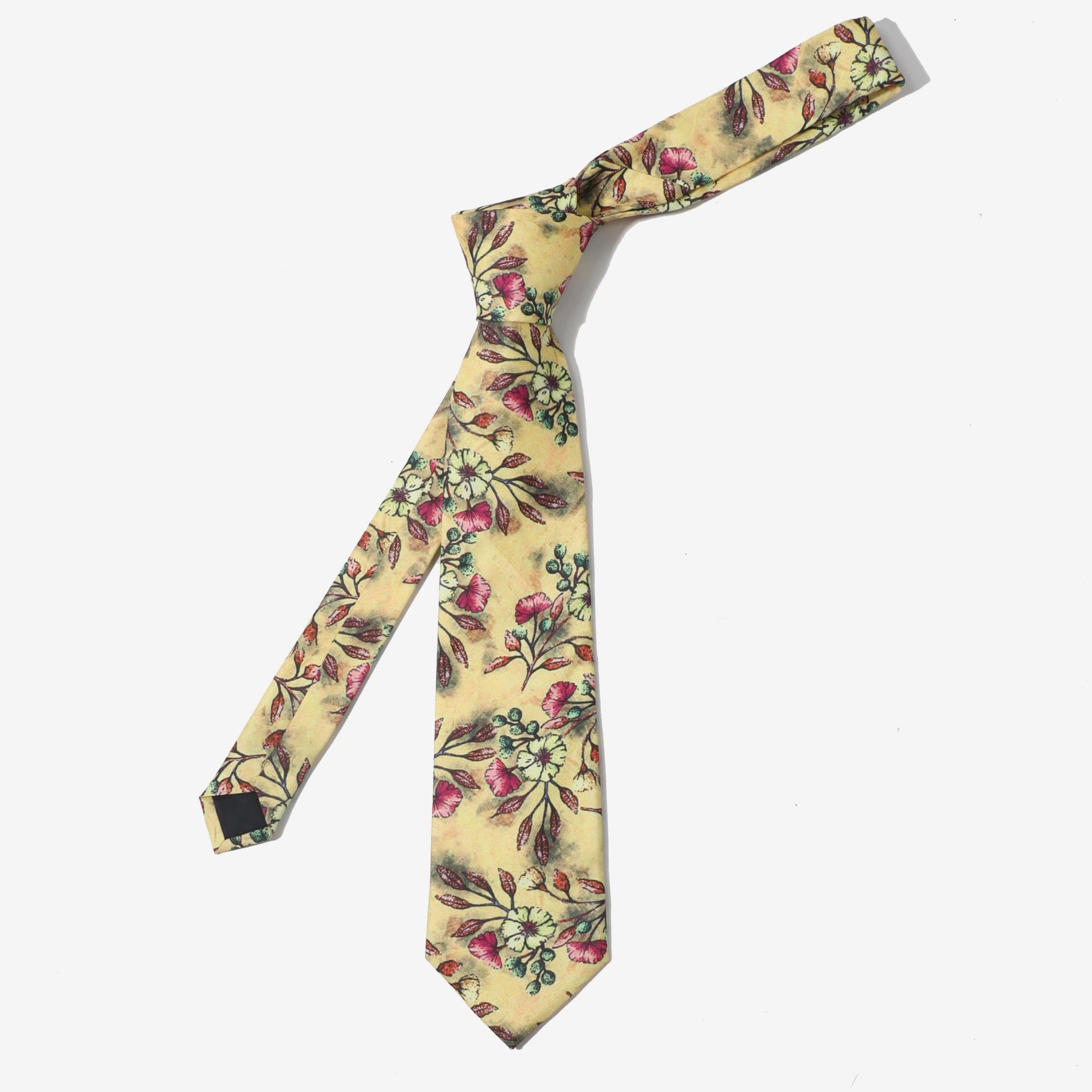 Men's Floral Cotton Tie for Fashion and Parties
