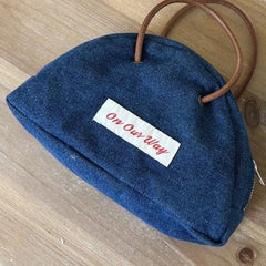 Vintage Japanese Semi-circular Leather Rope Handbag