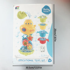 Bathroom Water Play Set with Suction Cup and Ocean Animals