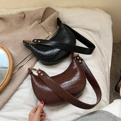 Stone Pattern Retro PU Leather Crossbody Bags for Women Small Shoulder Bag