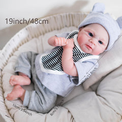 Elijah 48 Lifelike Reborn Doll with Hand Painted Details Soft Vinyl Limbs