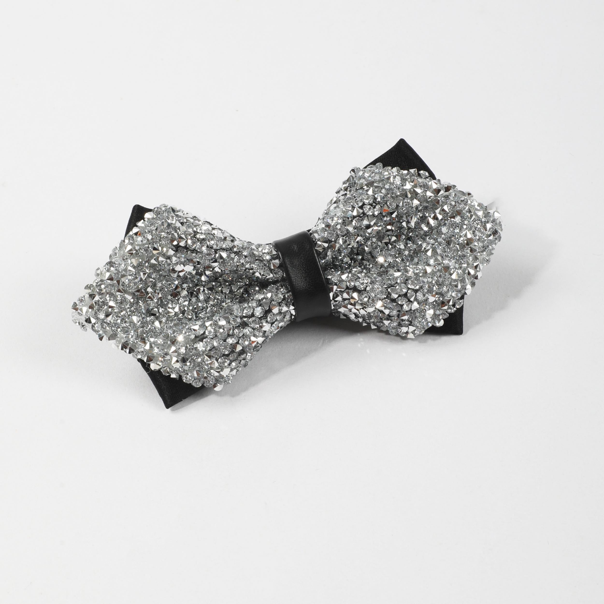 Rhinestone Gypsophila Double Layer Bow Tie For Men