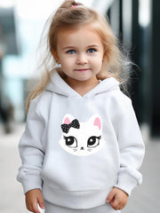 Casual Cat Print 2pcs Girls Outfits For Sports Spring Fall Outdoor Gift