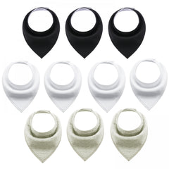 10pcs Baby Bandana Drool Bibs for Boys and Girls