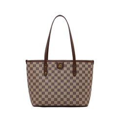 Plaid Print Zipper Tote Bag Large Capacity Versatile Hanbag Zipper Casual Bag