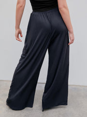  Wide Leg Trousers Elastic High Rise Stretch Pants