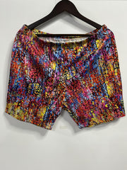  Allover Print Off Shoulder Top & Shorts Set