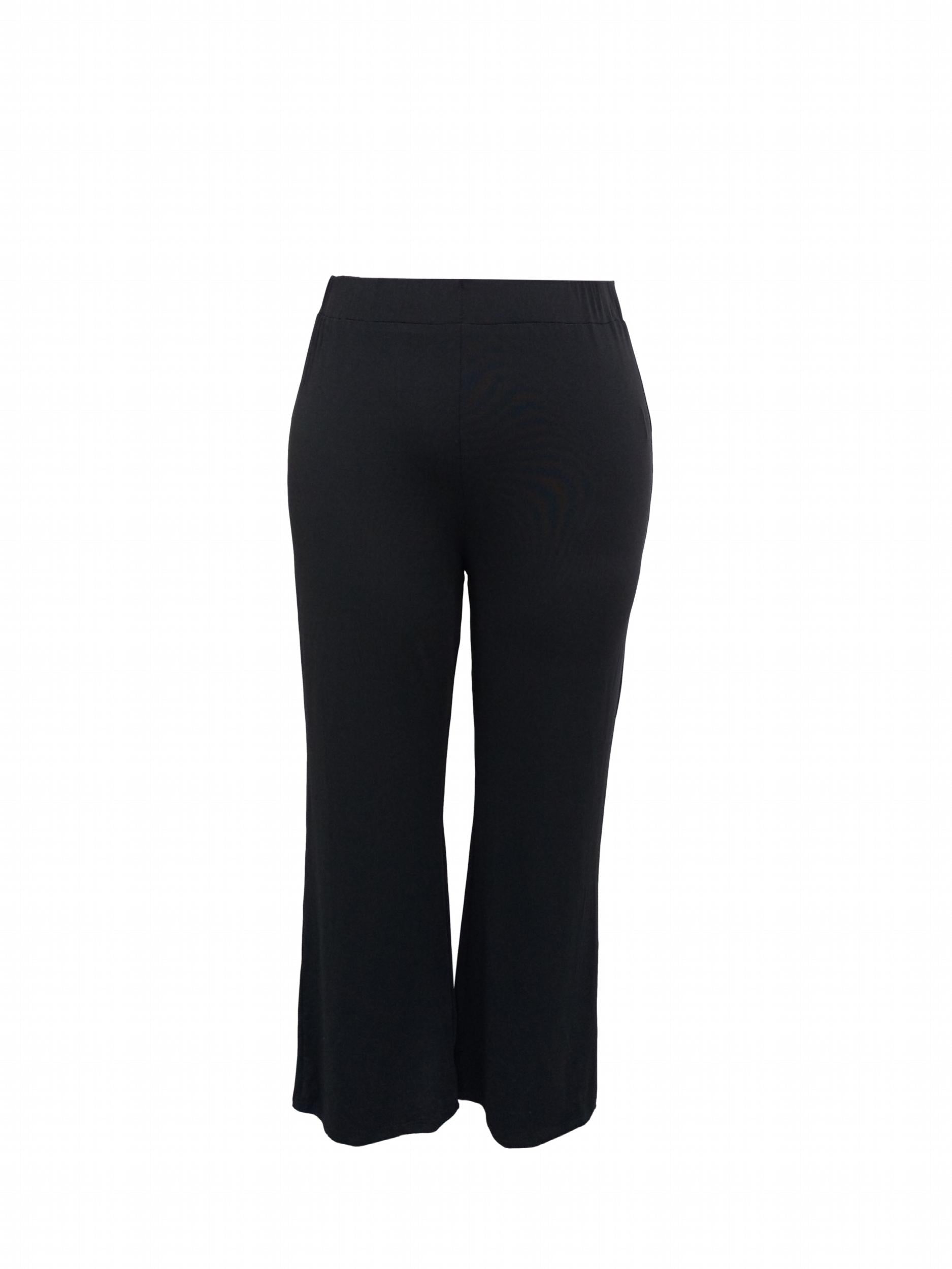  Solid Elastic High Rise Casual Pants