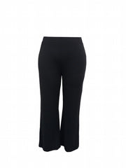  Solid Elastic High Rise Casual Pants