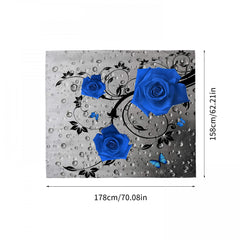 Rose Flower Print Picnic Mat Waterproof Sandproof