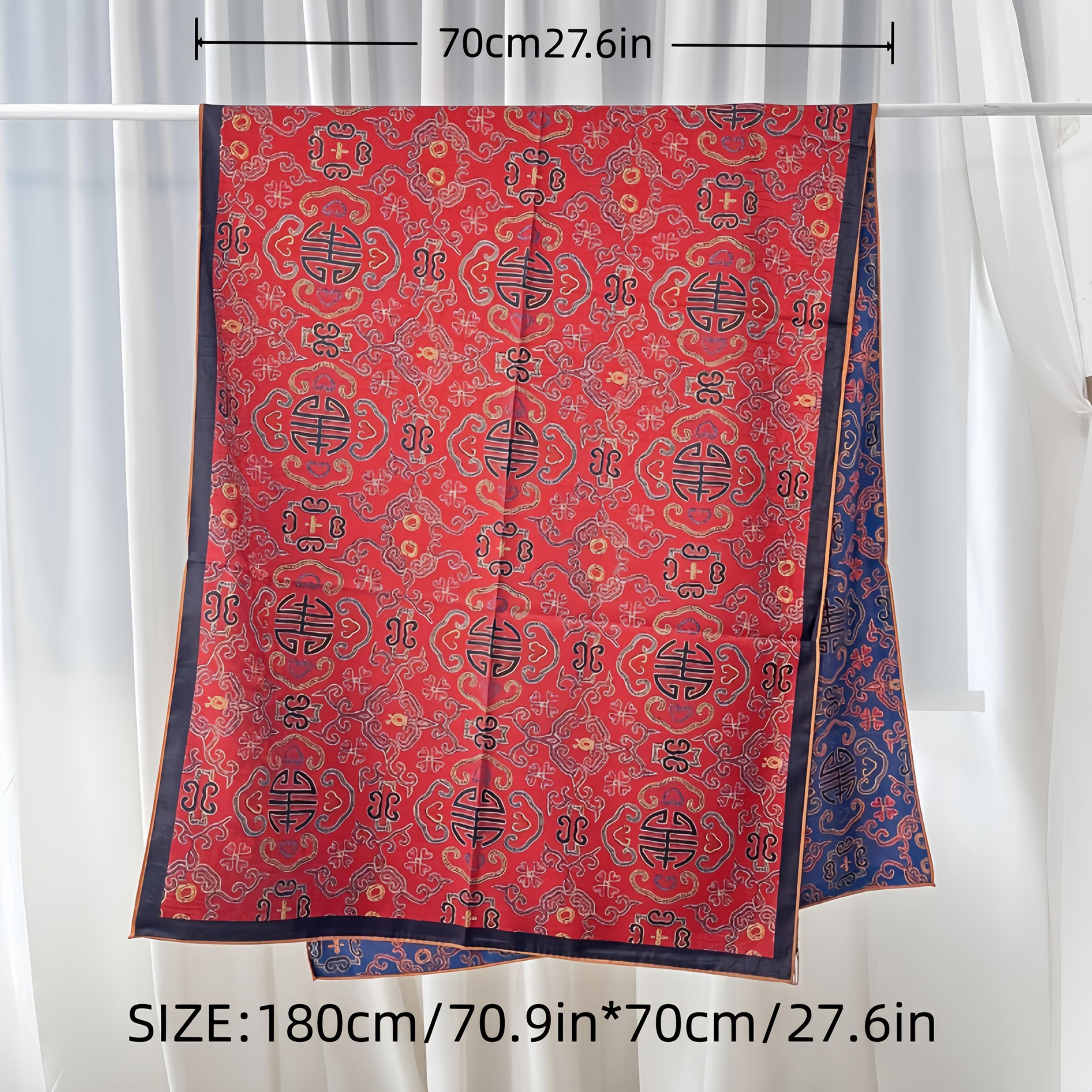 Vintage Inspired Double Sided Large Shawl Sun Protection Blanket Neck Scarf
