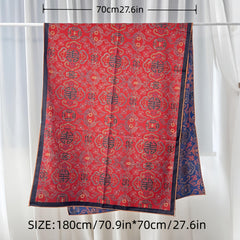 Vintage Inspired Double Sided Large Shawl Sun Protection Blanket Neck Scarf
