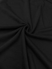  Solid Seam Detail Cut Out Sleeve Round Neck Medium Stre...
