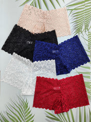 Floral Lace Boyshort Panties Soft & Comfortable Women's Lingerie