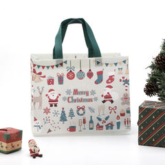 8pcs Large Christmas Tote Gift Bags With Handles Reusable Non woven Gift Bag