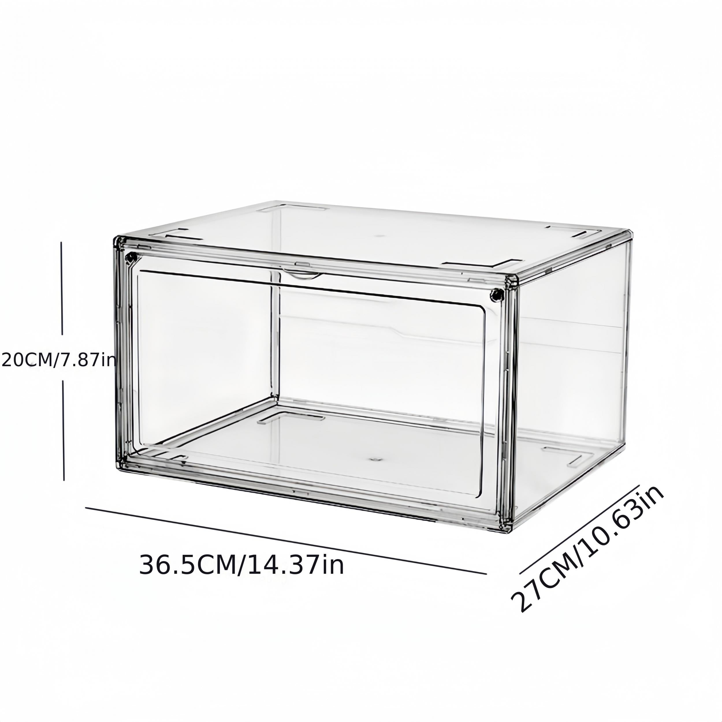 1pc Transparent Plastic Shoe Storage Box With Door Household Organizer