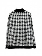  Houndstooth Print Coat & Pants 2 Piece Set