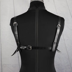 Striped Tassel Caged Bra Harness Belt Rivet Adjustable Corset Belt