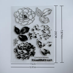 Flower & Butterfly Clear Stamp Set for Card Making & Scrapbooking