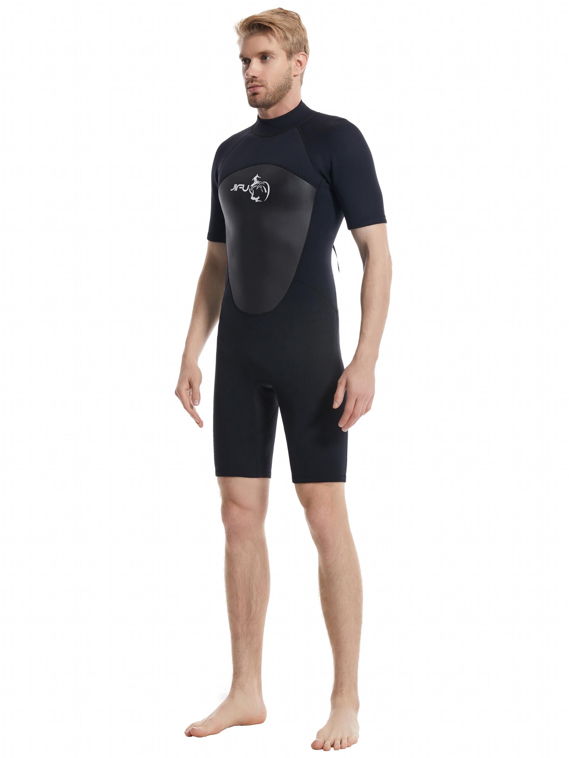 Men's Short Sleeve Diving Suit Back Zipper Wetsuit