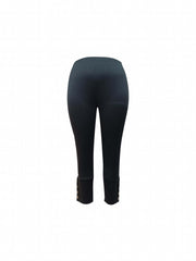  Button Decor High Rise Skinny Trousers