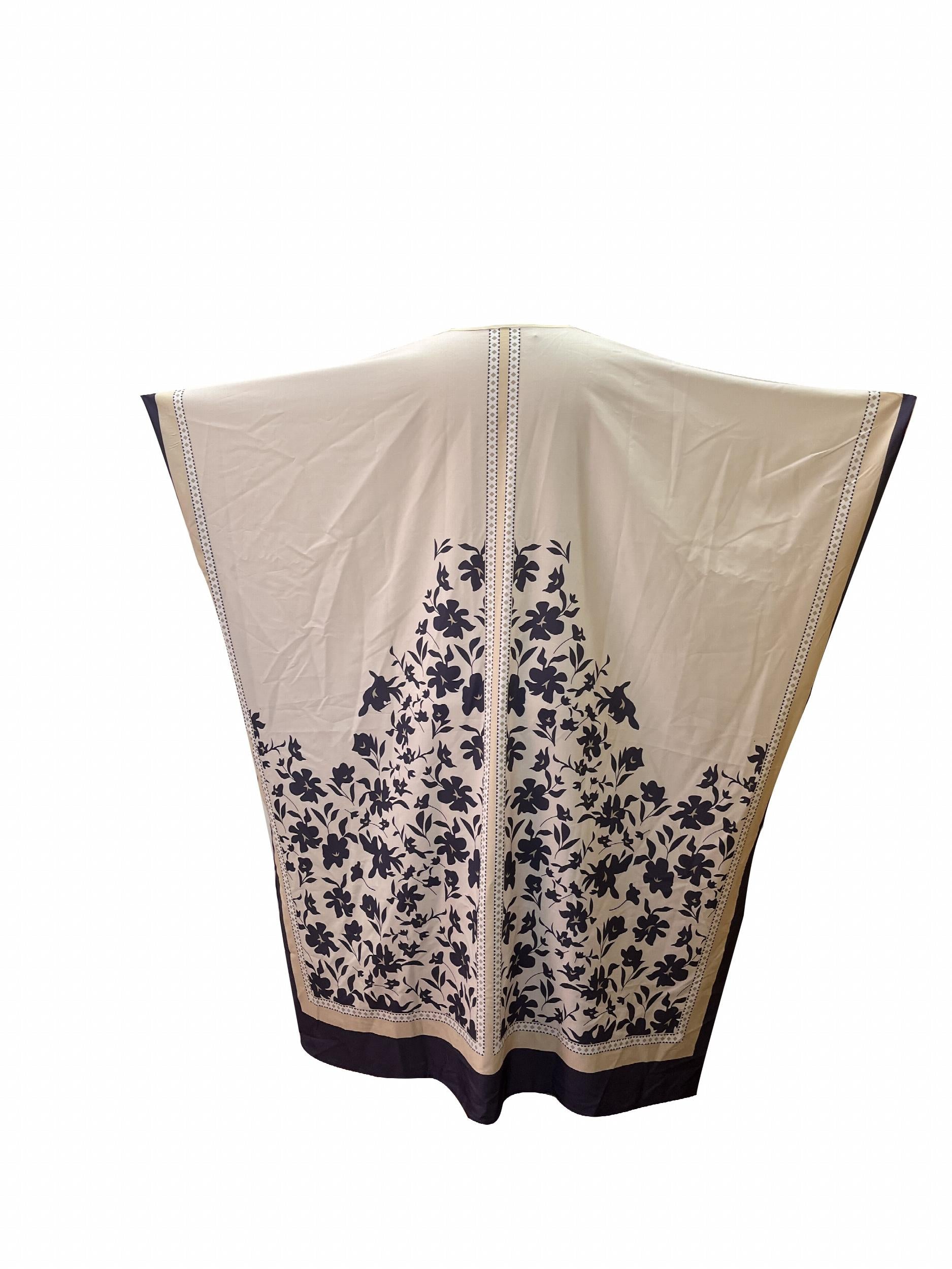  Floral Print Batwing Sleeve Cover Up Dress
