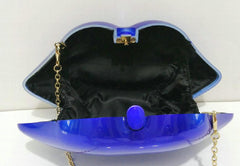 Acrylic Red Lips Evening Clutch Shoulder Handbag