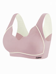 Colorblock Wireless Sports Bra Push Up Shockproof
