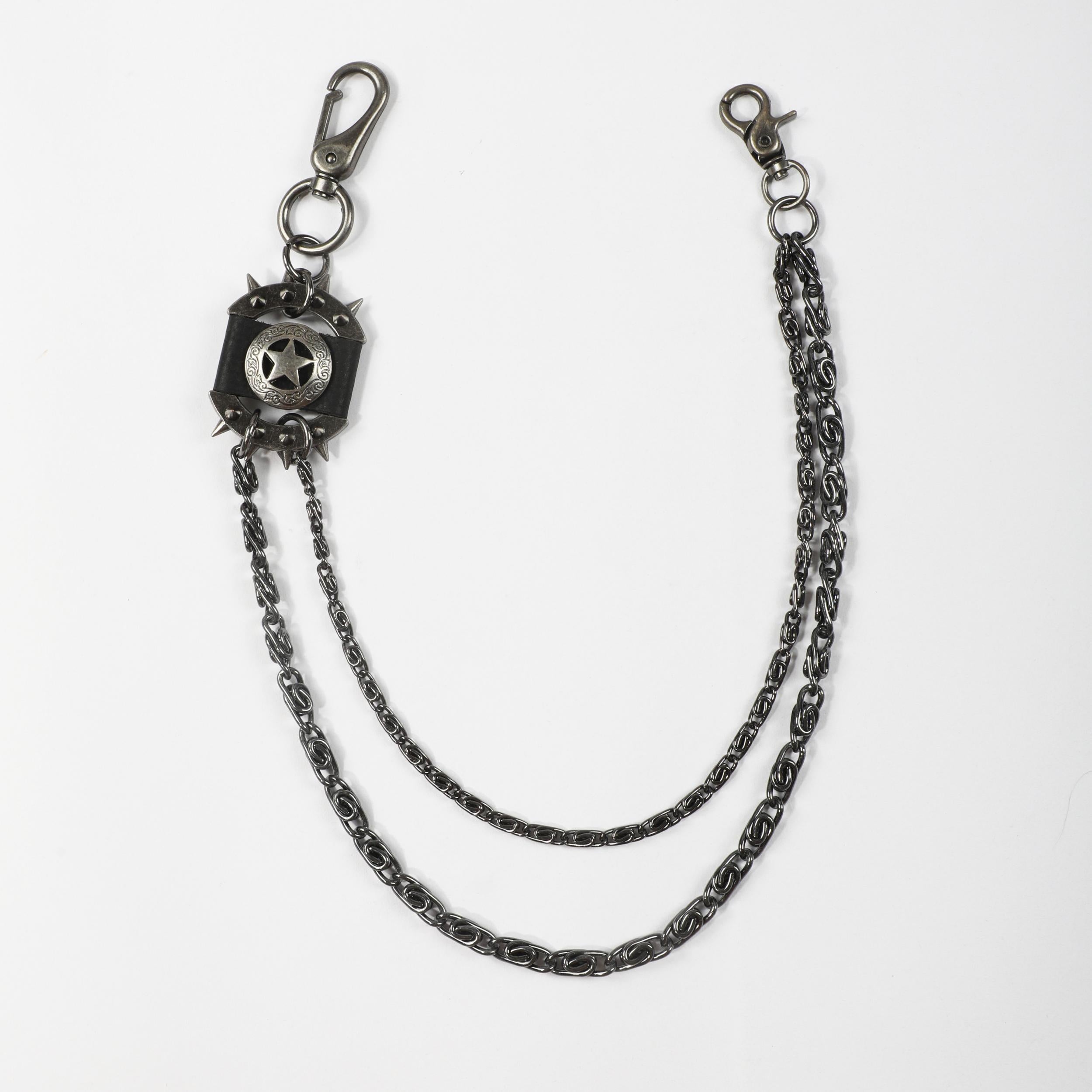 Men's Retro Pentagram Waist Chain Metal Punk Rock Double Chain Ring Pants Chain