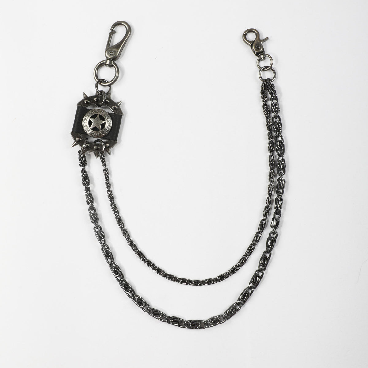 Men's Retro Pentagram Waist Chain Metal Punk Rock Double Chain Ring Pants Chain