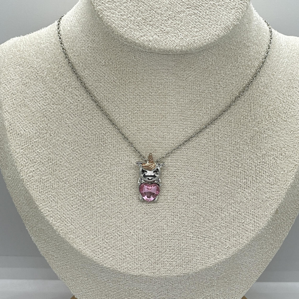 Pink Unicorn Necklace Birthday Gift for Princess Granddaughter