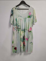 Floral Print Short Sleeve Dress With Pockets