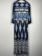 Plus Tribal Print V Neck Maxi Dress