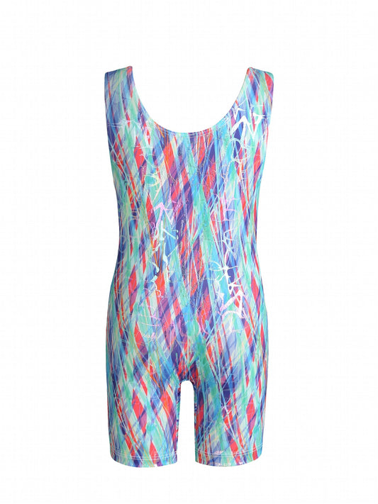 Girls Sleeveless Athletic Jumpsuit Gymnastics Practice Performance Leotards