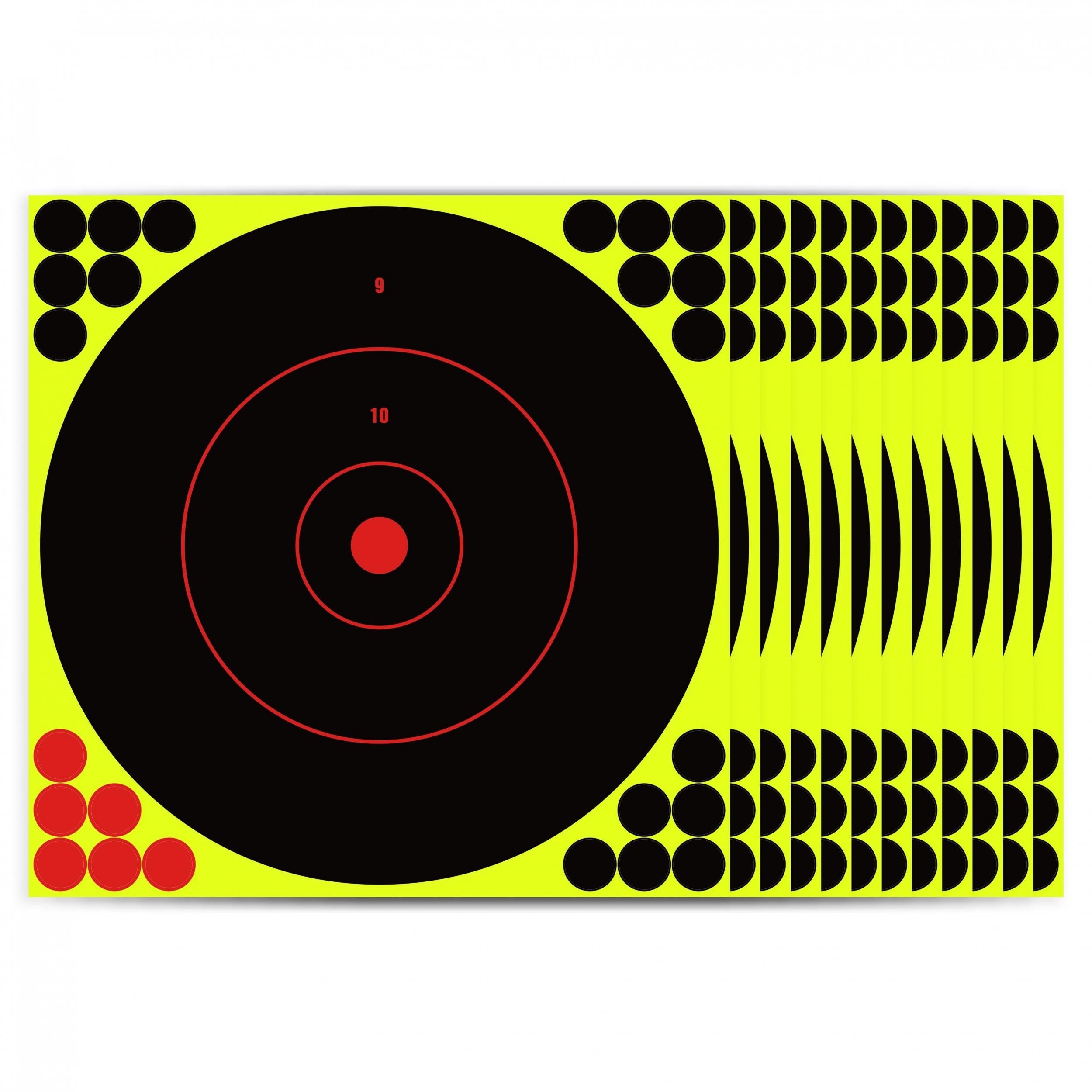 Self Adhesive Shooting Targets, Bright Reactive Splatter Targets, 43x18 cm