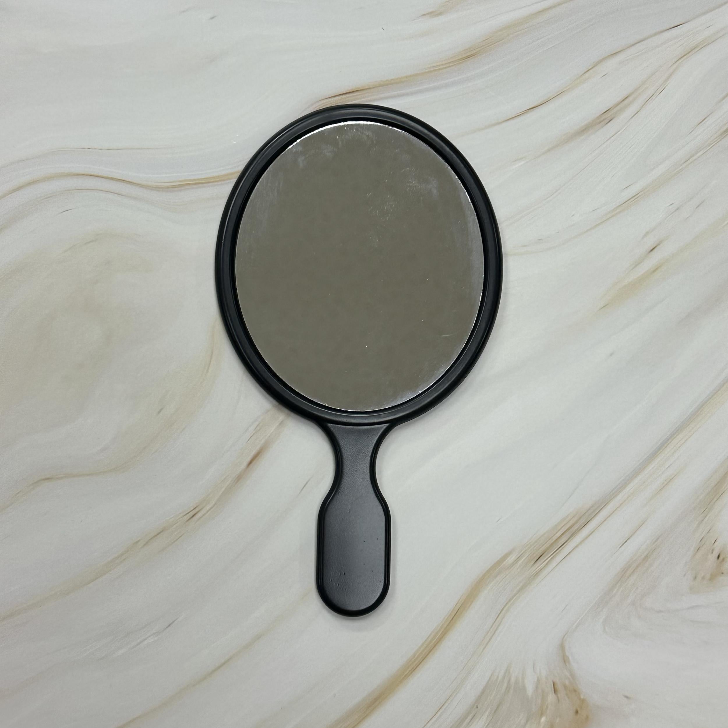 Oval Hand Makeup Mirror Portable Handle Beauty Mirror Single Side Makeup Mirror