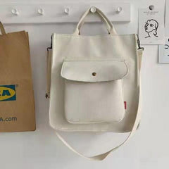 Corduroy Shoulder Bag Solid Buckle Messenger Bag Small Square Pouch