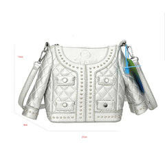 Rivet Shoulder Bag For Women Jacket Handbags Purse Ladies