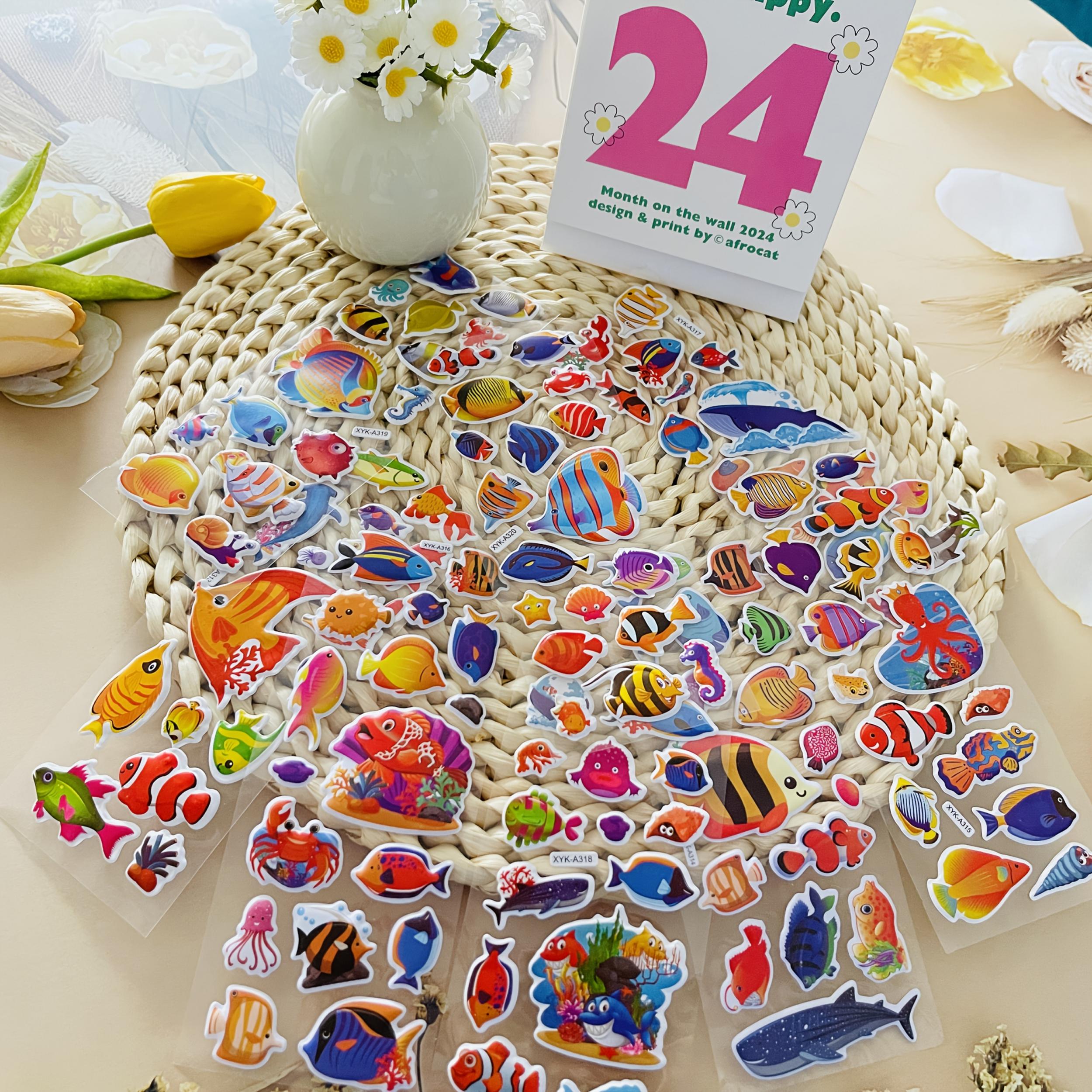 Ocean Fish World Stickers - Marine Animal Decals for DIY Scrapbooking