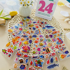 Ocean Fish World Stickers - Marine Animal Decals for DIY Scrapbooking